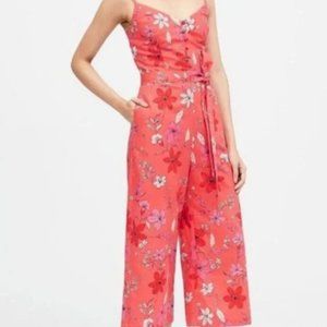 Banana Republic Women's Size 12 Women's Floral Jumpsuit Pink